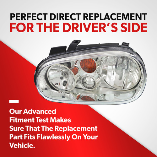 For 2002-2005 Volkswagen Golf Hatchback Headlight Headlamp with Bulb Driver Side (driver_side)