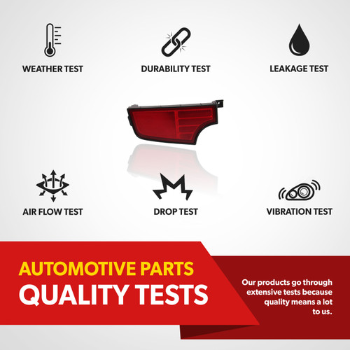 For 2010 11 12 13 Kia Soul Rear Bumper Reflector Light Red Lens Driver Side (certified / replacement)