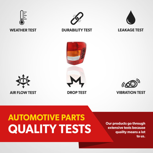 For 1999-02 Jeep Grand Cherokee Tail Light Assembly With New Bulb Passenger Side (certified / replacement)