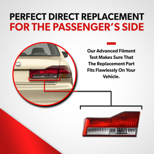 For 2001 2002 Honda Accord DX EX LX SE Tail Light Assembly Inner Passenger Side (replacement)