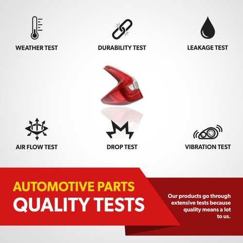 For 2017-2019 Honda CR-V Tail Light Clear & Red Lens w/ Bulbs Driver Side Outer (certified / replacement)