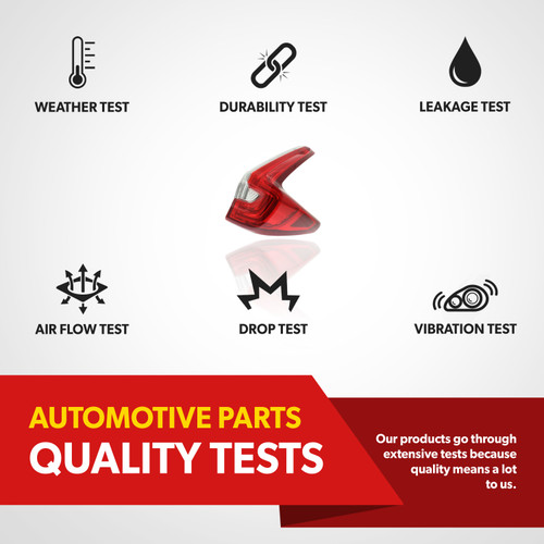 For 2017-2019 Honda CR-V Tail Light Clear & Red Lens w/ Bulbs Passenger Outer (certified / replacement)