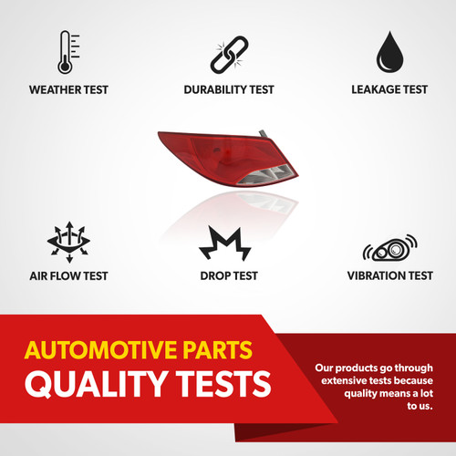 For 2015 2016 2017 Hyundai Accent Tail Light Assembly Rear Outer Driver Side (certified / replacement)