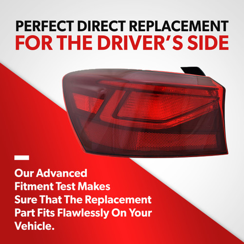 For 2019 2020 2021 2022 Kia Forte Outer Tail Light Lamp With Bulb Driver Side (driver_side)