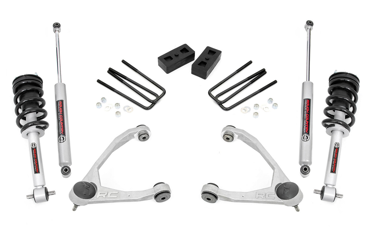 Rough Country (246.23RED) 3.5 inch Lift Kit | Cast Steel | N3 Strut | Chevy/GMC 1500 (07-13)