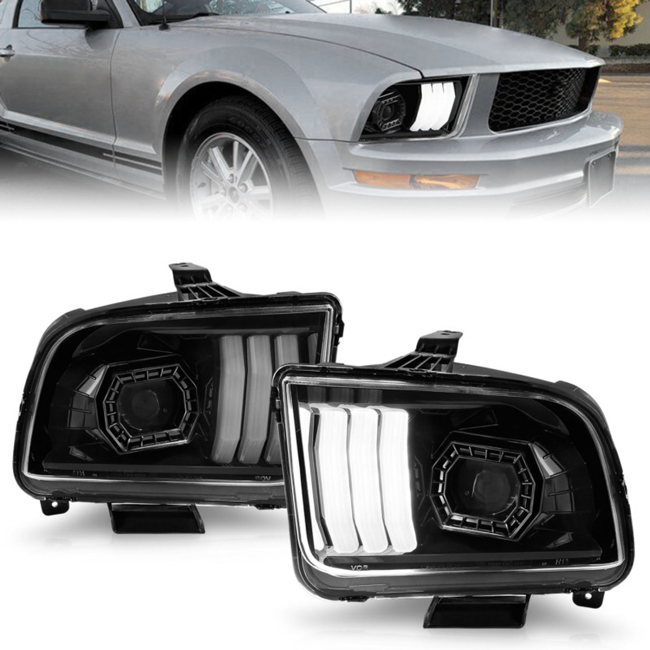 2008 mustang hot sale headlights