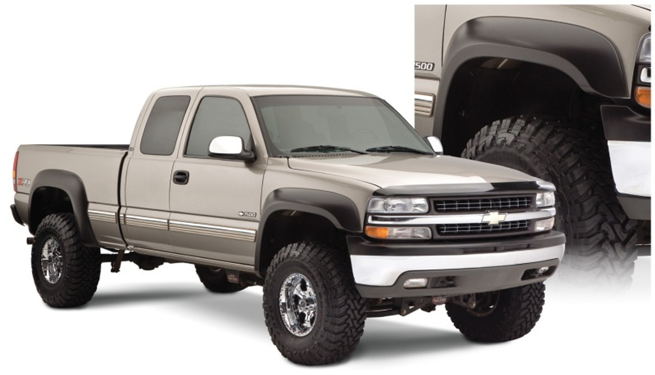 Bushwacker 07-07 Chevy Silverado 1500 Classic Fleetside Extend-A-Fender  Style Flares 4pc - Black 40945-02