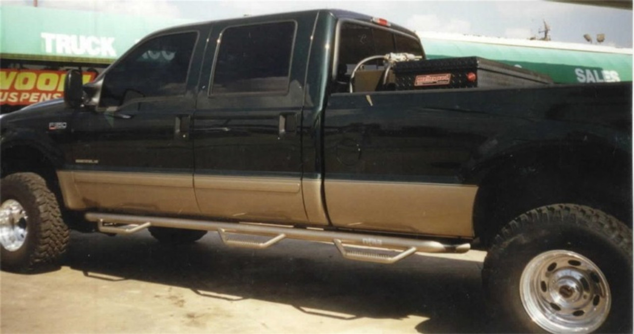 N-Fab Nerf Step 99-16 Ford F-250/350 Super Duty Crew Cab 8ft Bed - Gloss  Black - Bed Access - 3in