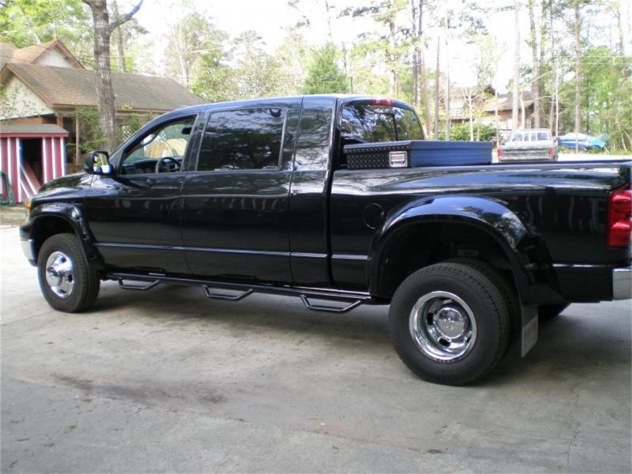 N-Fab Nerf Step 06-09 Dodge Ram 1500/2500/3500 Mega Cab 6.4ft Bed - Gloss  Black - Bed Access - 3in - Down East Offroad