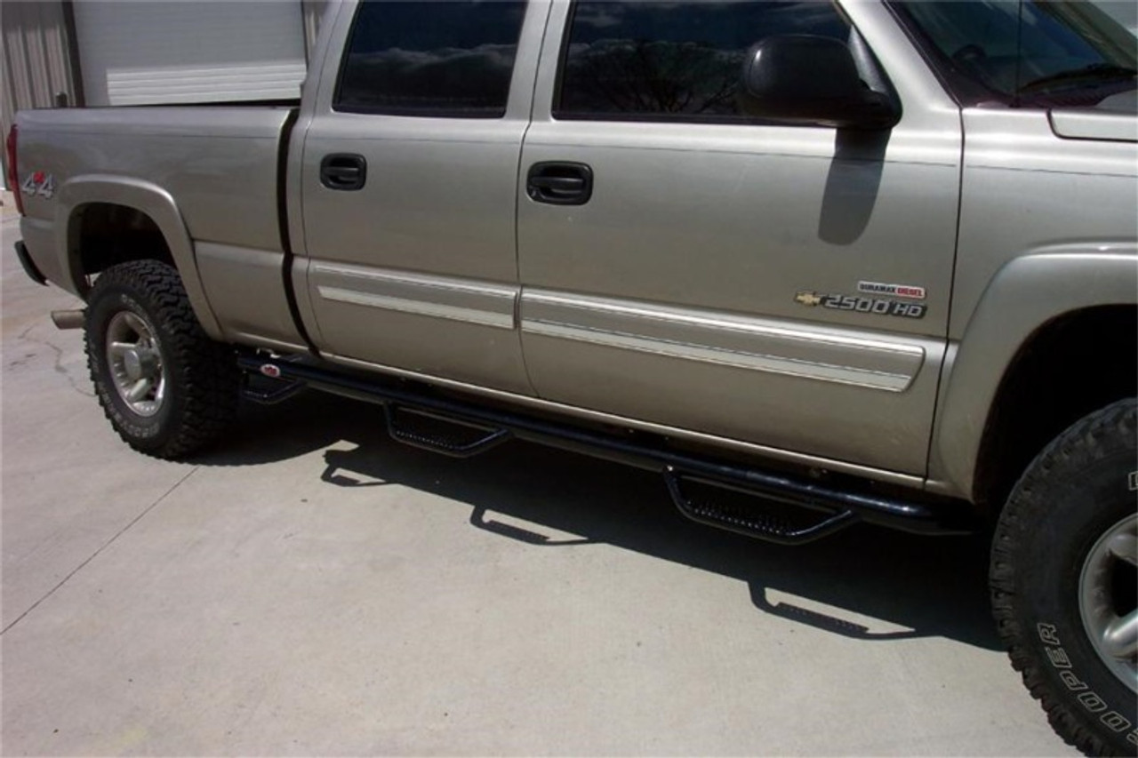 N-Fab Nerf Step 01-06 Chevy-GMC 2500/3500 Crew Cab 6.5ft Bed - Gloss Black  - Bed Access - 3in