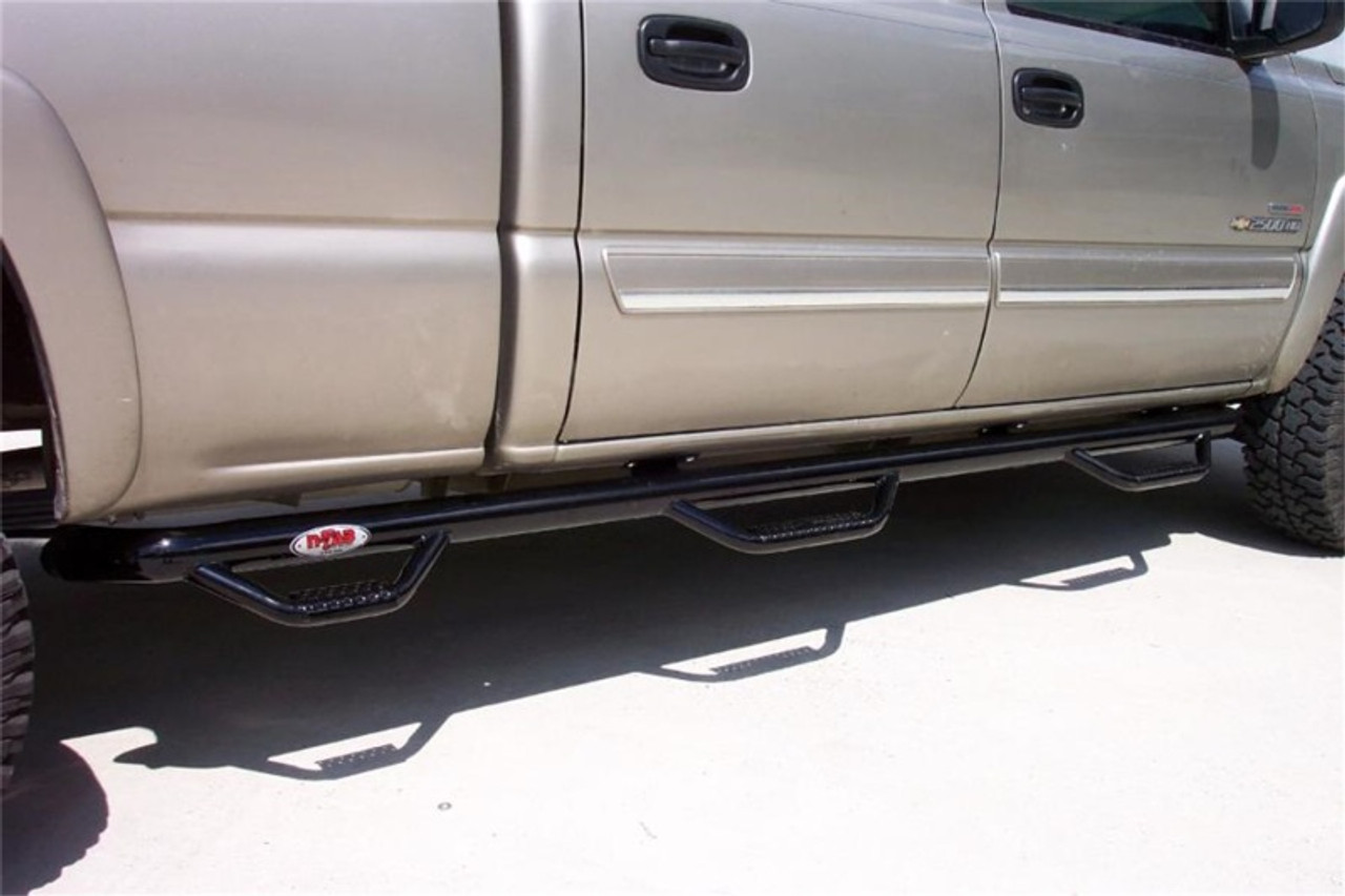 N-Fab Nerf Step 01-06 Chevy-GMC 2500/3500 Crew Cab 6.5ft Bed - Gloss Black  - Bed Access - 3in