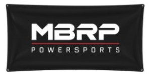 MBRP One Style White MBRP On Black Indoor Cloth Flag