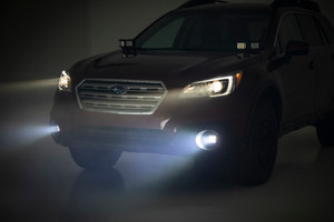 LED Light | Fog Mount | 2" Black Pair | Amber DRL | Subaru Outback (15-19)