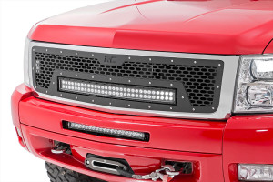 Mesh Grille | 30" Dual Row LED | Black | White DRL | Chevy Silverado 1500 (07-13) Mesh Grille | 30" Dual Row LED | Black | White DRL | Chevy Silverado 1500 (07-13)