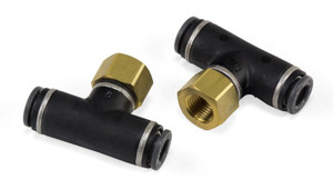 Air Lift Threaded Gauge Tee - 1/8in FNPT x 1/4in PTC - DOT