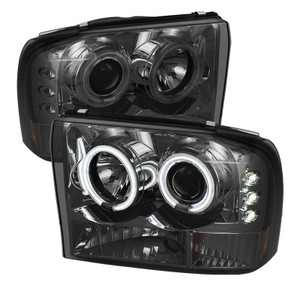 Spyder Ford F250 Super Duty 99-04 Projector V 2 CCFL Halo LED Smke PRO-YD-FF25099-1P-G2-CCFL-SM