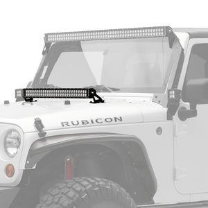 KC HiLiTES 07-18 Jeep JK 30in. C-Series C30 LED Light Bar w/Hood Mount Bracket Kit