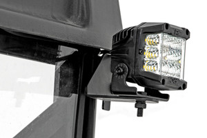 LED Light | RR Cage Mount | 2&quot; Black Spot Pair | Polaris Ranger (13-21)