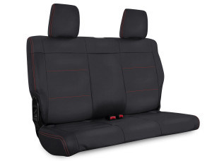 Rear Seat Cover for 07- 10 Jeep Wrangler JK 2 door Black with Red Stitching Rear Seat Cover for 07- 10 Jeep Wrangler JK 2 door Black with Red Stitching