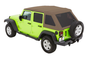 Bestop Trektop NX Glide Soft Top with TFTted Side AND Rear WFTdows - Tan Twill