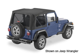 Sailcloth Replace-a-Top Black Diamond Jeep 04-06 Wrangler Unlimited No door skins included; Tinted side and rear windows