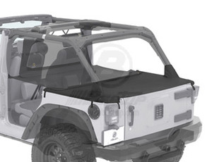 Duster Deck Cover Black Diamond Jeep 07-17 Wrangler Unlimited; With factory soft top removed; Requires factory tailgate bar Duster Deck Cover Black Diamond Jeep 07-17 Wrangler Unlimited; With factory soft top removed; Requires factory tailgate bar