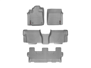 WeatherTech 12+ Toyota Sequoia Front/Rear/and Rear Floorliners w/Center Aisle - Grey