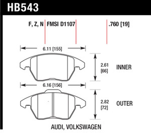 Hawk 06-11 Audi A3 2.0L Base Front ER-1 Brake Pads