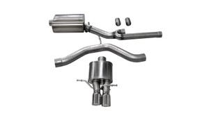 Corsa 00-02 Audi B5 Polished Sport 2.5in Cat-Back Single Rear Exit with Twin Pro-Series Tips