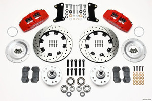 Wilwood Dynapro 6 Front Hub Kit 12.19in Drilled Red 67-69 Camaro 64-72 Nova Chevelle