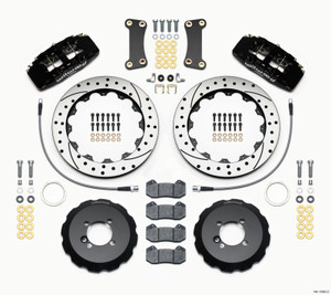 Wilwood Dynapro 6 Front Hat Kit 12.88in Drilled 2002-Up Mini Cooper w/ Lines