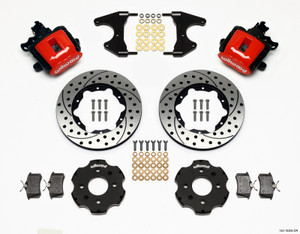 Wilwood Combination Parking Brake Rear Kit 11.00in Drilled Red Civic / Integra Drum 2.46 Hub Offset