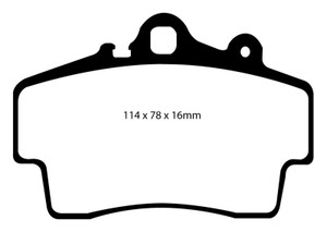 EBC 97-99 Porsche Boxster (Cast Iron Rotors only) 2.5 Yellowstuff Front Brake Pads