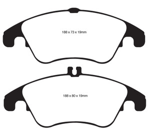 EBC 12+ Mercedes-Benz C250 Coupe 1.8 Turbo Sport Edition Redstuff Front Brake Pads