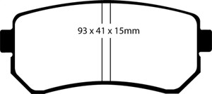 EBC 06-11 Hyundai Accent 1.6 Redstuff Rear Brake Pads