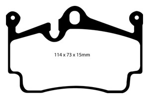 EBC 04-08 Porsche Boxster (Cast Iron Rotors only) 2.7 Yellowstuff Rear Brake Pads