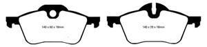 EBC 02-03 Mini Hardtop 1.6 Redstuff Front Brake Pads