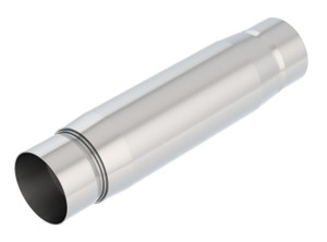 Borla CrateMuffler Resonator Option 3in Center/Center 3.5in Round x 10in - Null Sound Center/Center