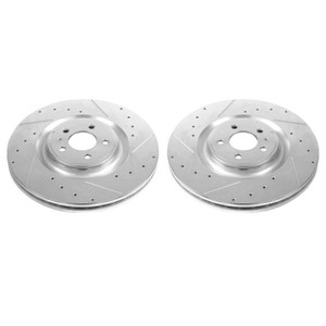 Power Stop 13-14 Ford Mustang Front Evolution Drilled & Slotted Rotors - Pair