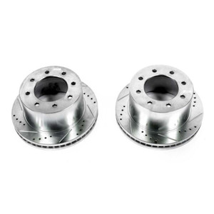 Power Stop 11-19 Chevrolet Silverado 3500 HD Rear Evolution Drilled & Slotted Rotors - Pair Power Stop 11-19 Chevrolet Silverado 3500 HD Rear Evolution Drilled & Slotted Rotors - Pair