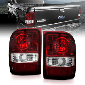 ANZO 2001-2011 Ford Ranger Taillights w/ Dark Red/Clear Lens (OE Replacement) Pair
