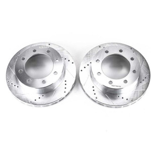 Power Stop 1999 Ford F-250 Super Duty Front Evolution Drilled & Slotted Rotors - Pair Power Stop 1999 Ford F-250 Super Duty Front Evolution Drilled & Slotted Rotors - Pair