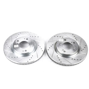 Power Stop 06-12 Mitsubishi Eclipse Front Evolution Drilled & Slotted Rotors - Pair Power Stop 06-12 Mitsubishi Eclipse Front Evolution Drilled & Slotted Rotors - Pair