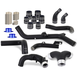 Mishimoto 2021+ Ford Bronco 2.7L High-Mount Intercooler Pipe Upgrade Kit - Wrinkle Black MMICP-BR27-21USBK