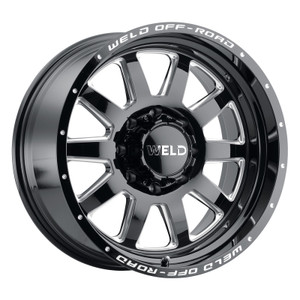 Weld W102 20X9.0 Stealth 5X139.7 5X150 ET00 BS5.00 Gloss Black MIL 110.2