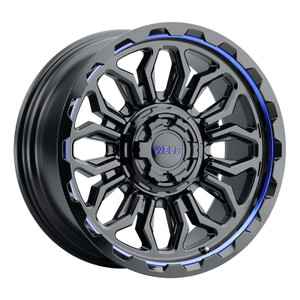 Weld W170 20X10 Flare 6X135 6X139.7 ET-18 BS4.75 Gloss Black MIL Blu 106.1