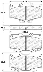 StopTech Sport Brake Pads w/Shims & Hardware - Front 309.04100