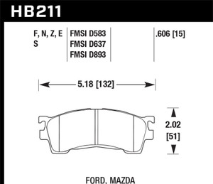 Hawk 93-02 Mazda 626 / 02-03 Mazda Protege5 HT-10 Race Front Brake Pads