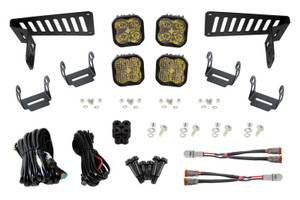 Diode Dynamics 18-21 Jeep JL Wrangler/Gladiator SS3 Cowl LED Bracket Kit - Yellow Pro