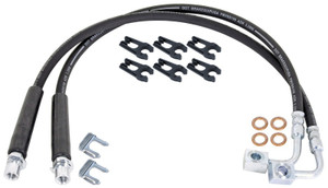 RockJock JT Gladiator Brake Hose Kit Rear w/ Hoses Frame Clips Copper Washers ABS Wire Clips Pair
